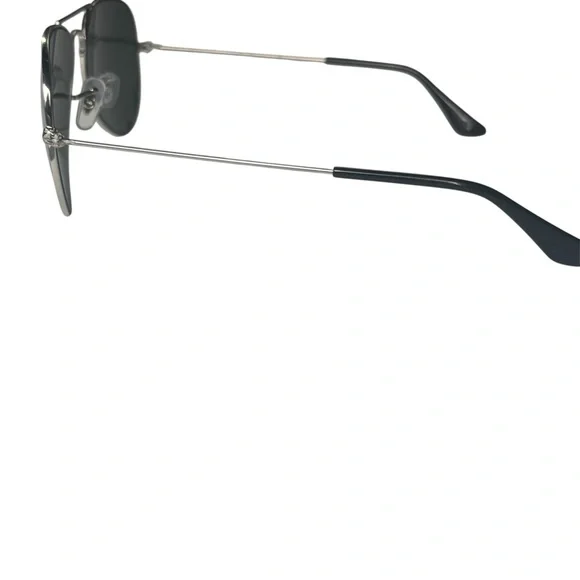Ray-Ban Aviator Sunglasses, Polarized, silver with black lenses